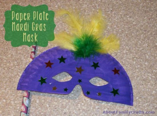 How to Make a Paper Plate Mardi Gras Mask – About Family Crafts
